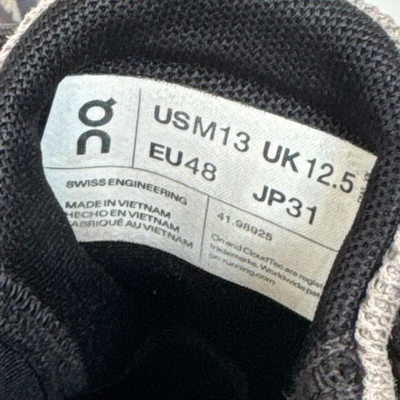 On Cloud Mens 13 Gray Black Athletic Sneakers Running Training Gym Lightweight main image 5